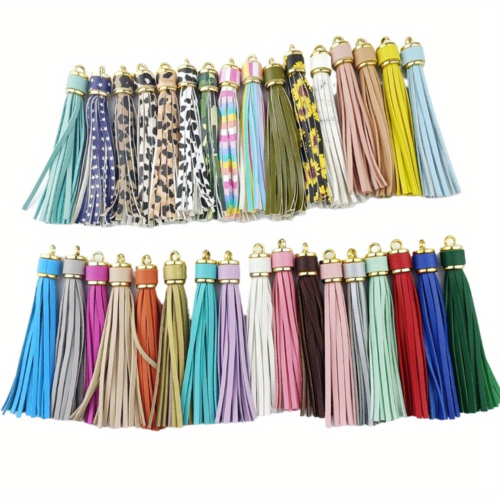 

10/20pcs 10cm Pu Leather Tassel Keychain Pendant Multi Color Key Chain Bag Backpack Charm Jewelry Making Accessories Women Girls Gift
