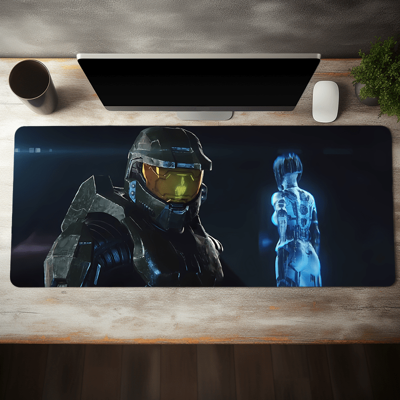 

Large Gaming Mouse Pad, Cool Mech Warrior Desk Mat With Non Slip Rubber Base, Stitched Edge Mouse Pad For Desk, Game, Office, Home