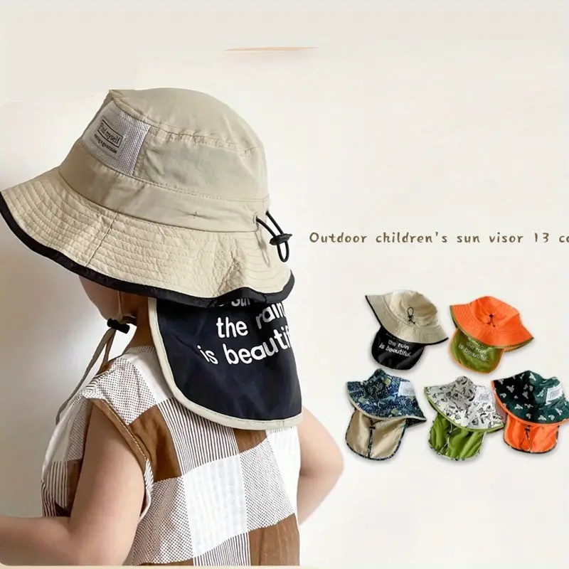 Spring Summer Kids' Uv Protection Bucket Hat Boys Girls Baby - Temu