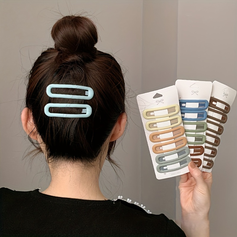 minimalist hair clips set women 6pcs non slip plastic hair Temu