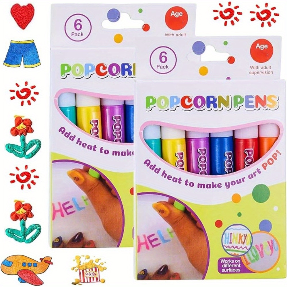 Diy Bubble Popcorn Drawing Pens, Puffy Pens, Magic Puffy Pens, Popcorn  Color Markers, Magic Popcorn Pen, Puffy Bubble Pen Puffy 3d Art Safe Pen  For Kids Birthday Christmas Gift - Temu United