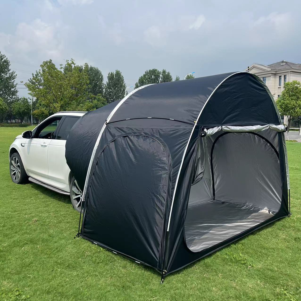 Camping Im Freien Mit Dem Autozelt, Selbstfahrende Sonnenschutz Für  Camping, Wasserdichtes Autovordach, Schnell Aufklappbares Zelt