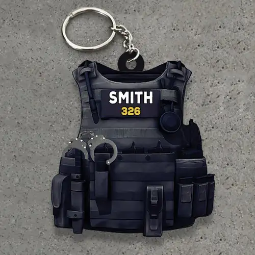 1 Stück Polizei-Schlüsselanhänger Für Männer, Kreativer Acryl