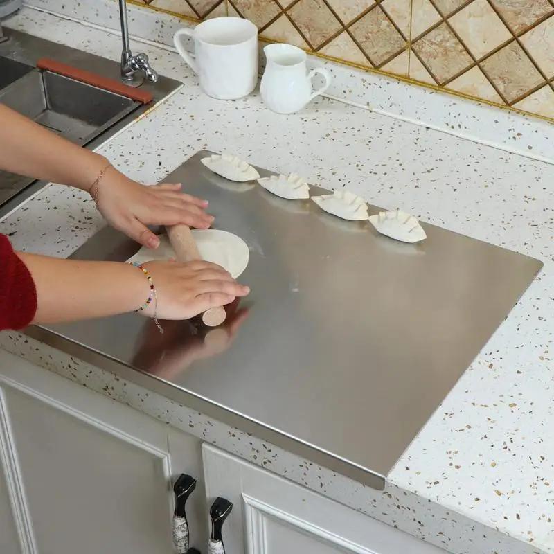 

Planche À Découper En Acier Inoxydable Avec Rebord, Planche À Pâtisserie Multifonction, Planche À Découper Pour Fruits, Légumes Et Viande, Accessoire De Cuisine