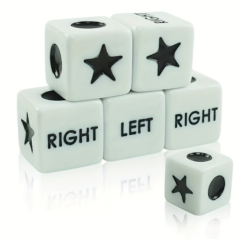 8pcs set left and right center game dice funny lrc game dice board game accessories