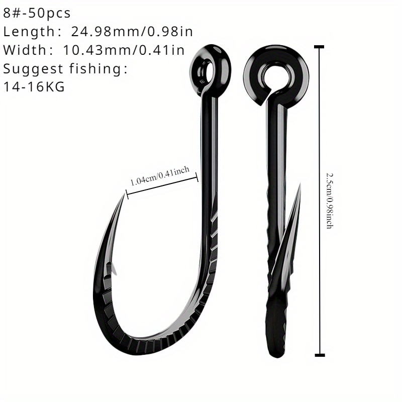 2# 6# Titanium Alloy Fishing Hooks Barbed Hook Eye Big Fish - Temu