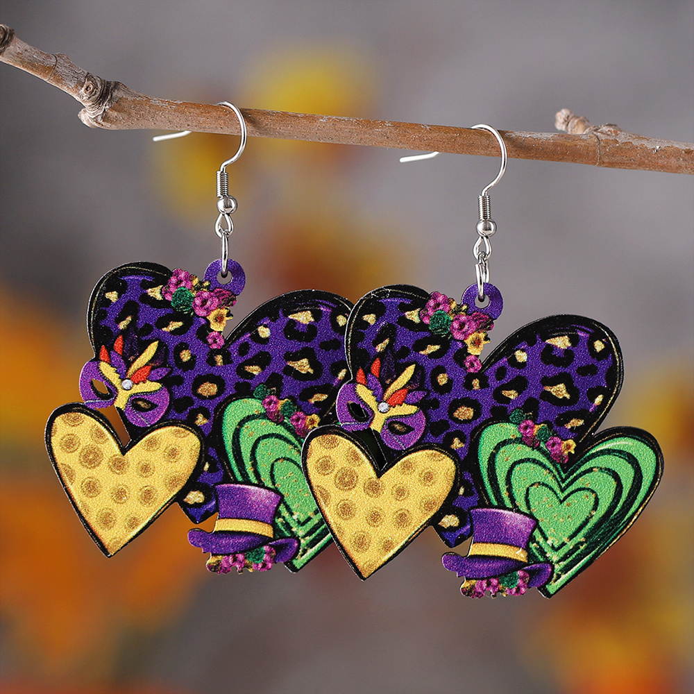 temu mardi gras earrings