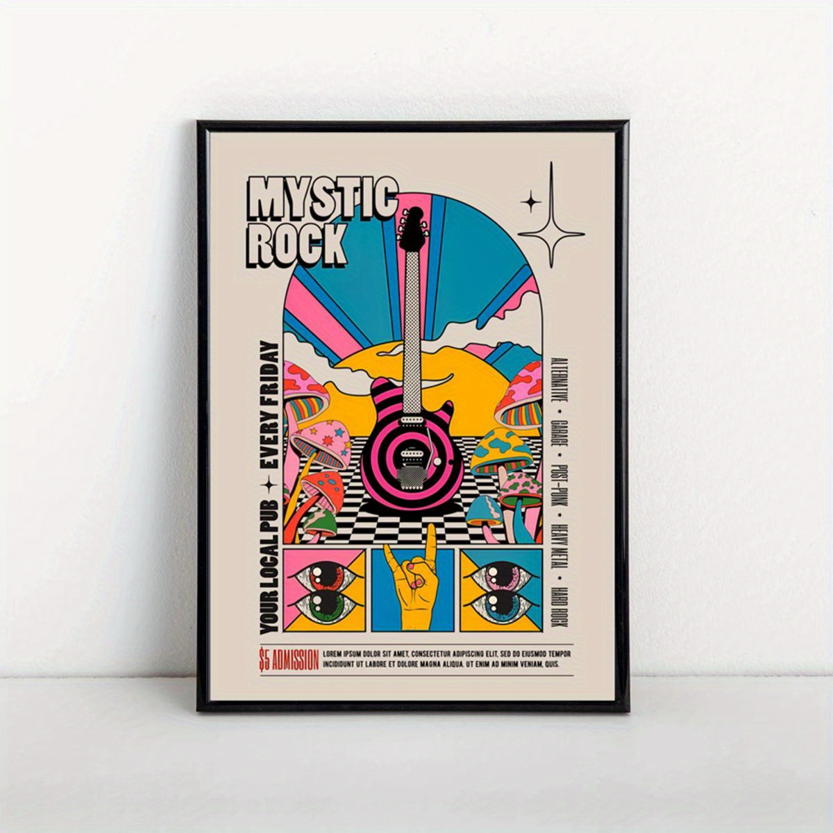 1pc canvas poster retro vintage psychedelic rock - Temu Ireland