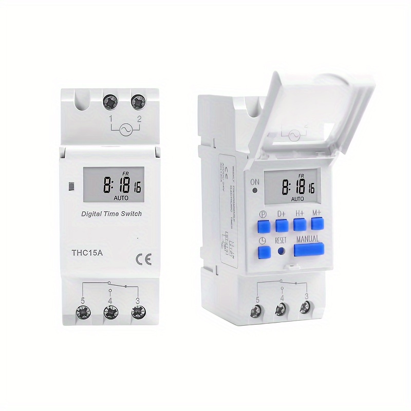 Timer Switch Thc15a Electronic Weekly 7days Programmable Digital Time  Switch Relay Timer Control Ac 220v 30a Din Rail Mount - Temu United Kingdom