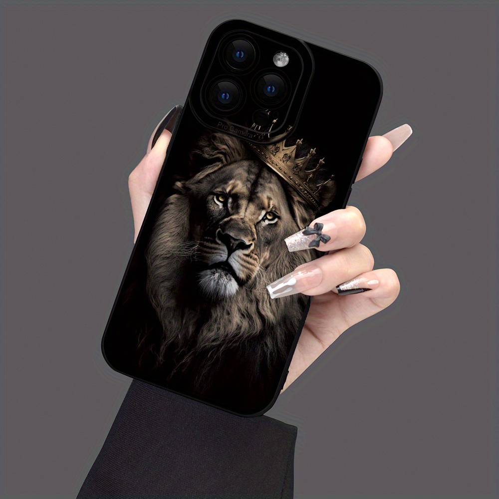 

Lion Pattern Phone Case Full-body Protection Shockproof Anti-fall Tpu Soft Rubber Case For Iphone 15 14 13 12 11 Xs Xr X 8 7 S Mini Plus Pro Max Se