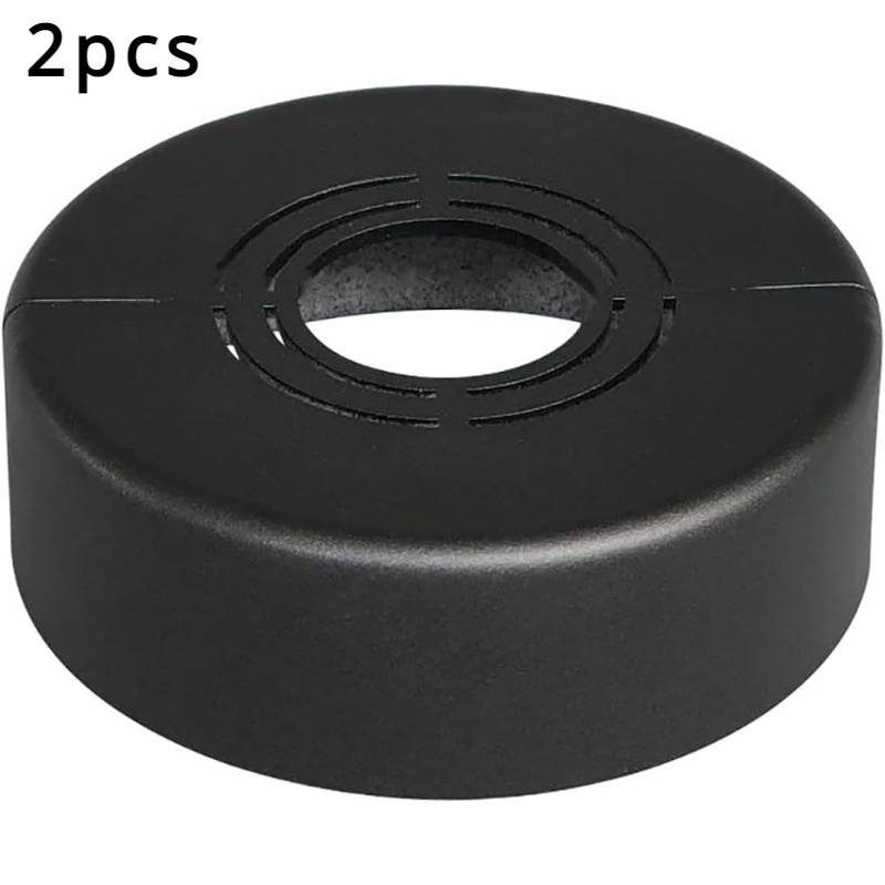 Set Of 2 Plastic Decorative Flange Covers For Wall Holes, Featuring . Round Escutcheons Are Adjustable And Designed For Wall-mounted Plumbing Fittings, Accommodating 3 Different Pipe Diameter Sizes