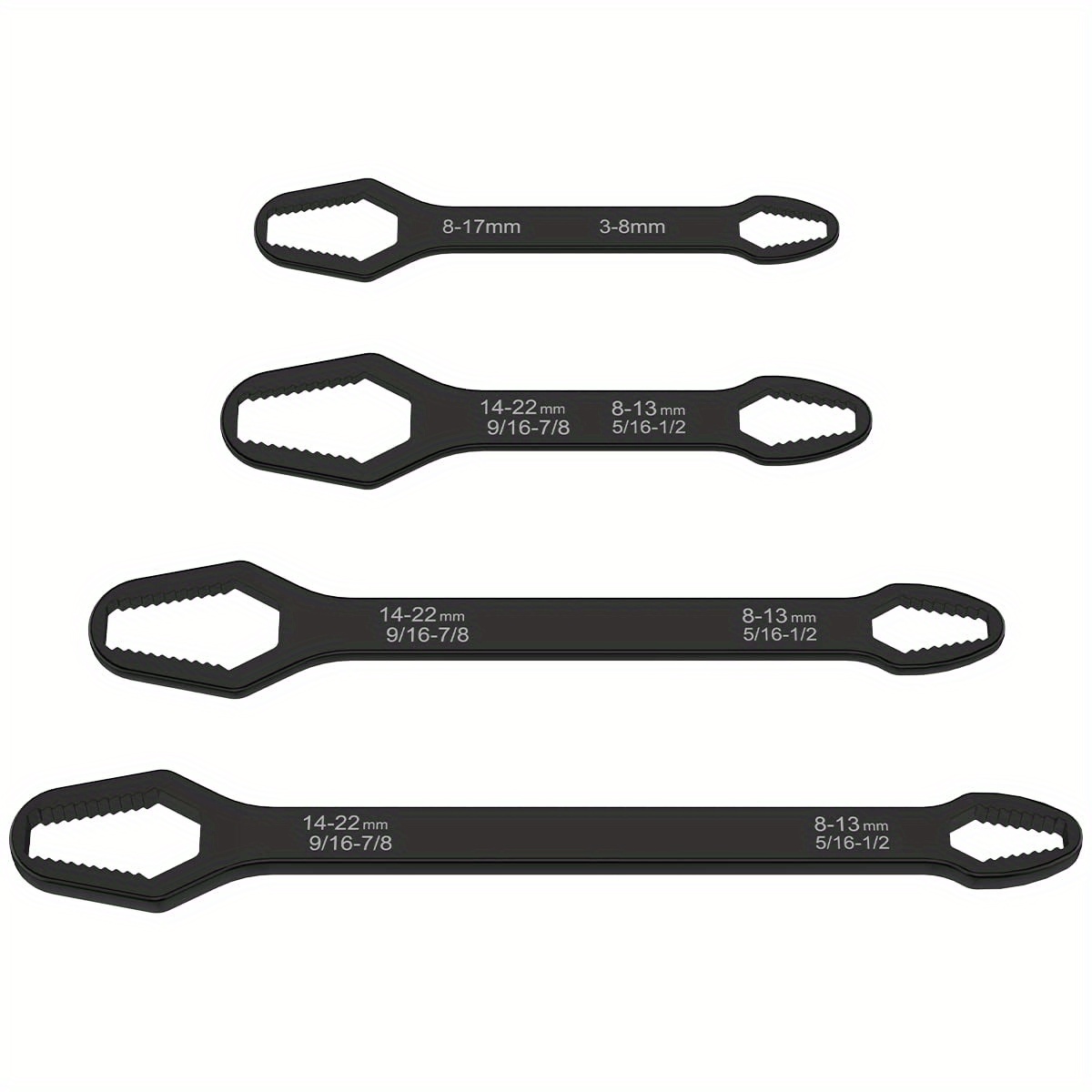 

1pc/4pcs 3-22mm New Multi-functional Double Head Wrench Household Tools Universal Self-tightening Adjustable Special-shaped Wrench Portable Hand Tools