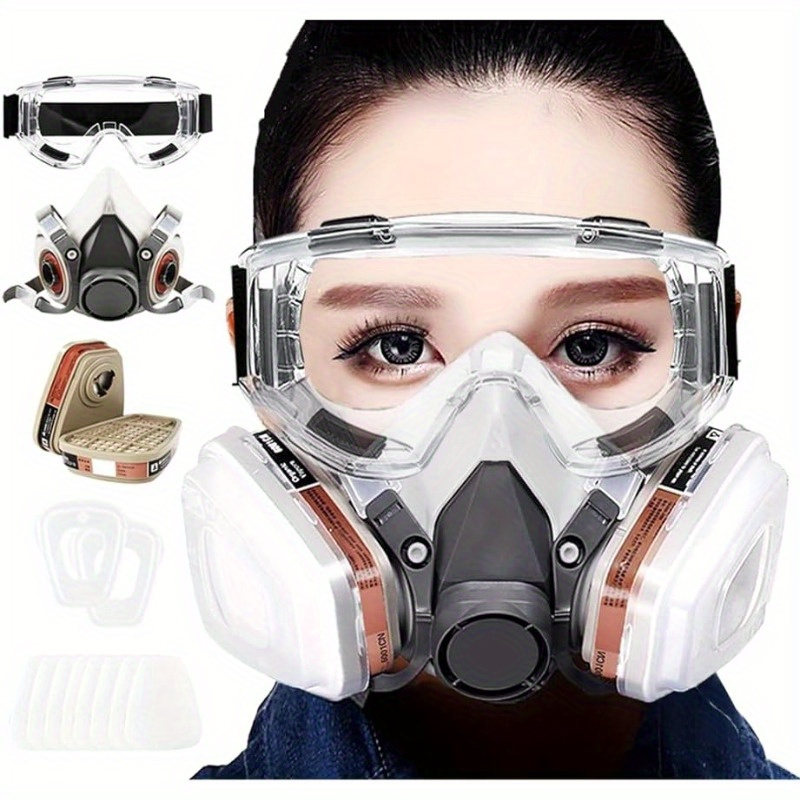 Respirator Mask Reusable Mask Filters/safety Glasses Paint - Temu