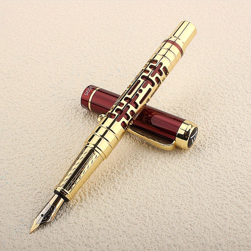 1pc Hollow Pen Metal Rod Fountain Pen Hard Pen Calligraphy Practice  Business Gift Pen