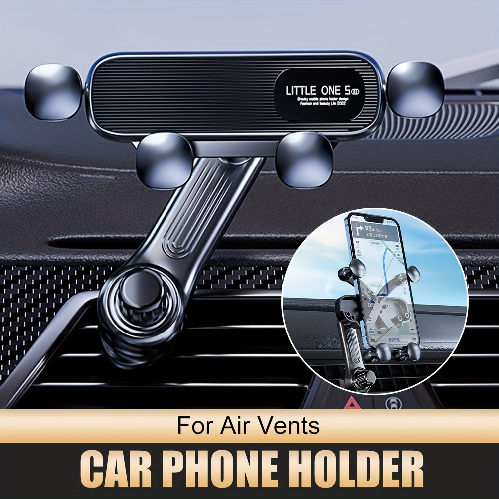 

360 ° Rotatable Gravity Type Car Phone Holder, Car Vent Clamp Type Smartphone Holder With Extension Rod Holder, Gps Holder
