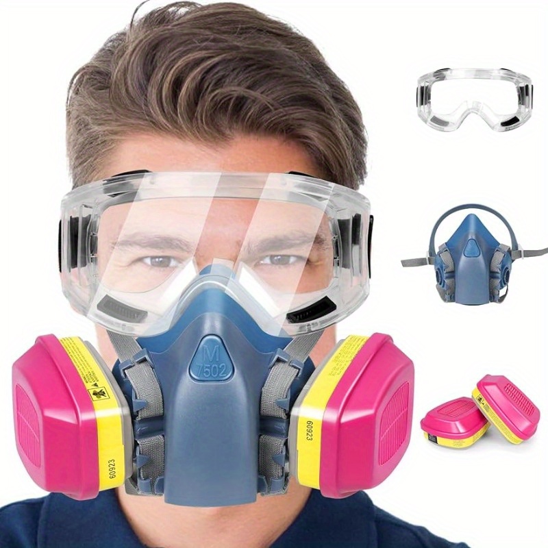 Mascarilla antipolvo de media cara, máscara respiradora antipolvo de  seguridad para el trabajo, filtro de algodón
