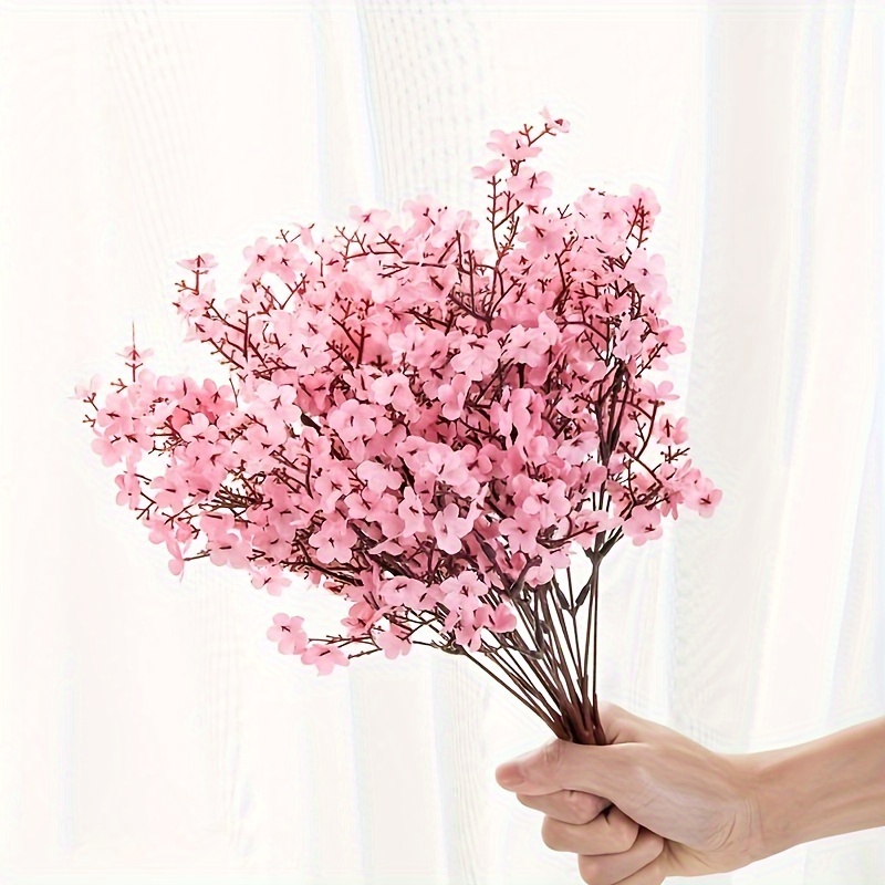 

3pcs Artificial Cherry Flowers, Fake Peach Flowers Arrangements Long Stem, Fake Cherry Branch, For Wedding Office Party Hotel Yard Home Decor