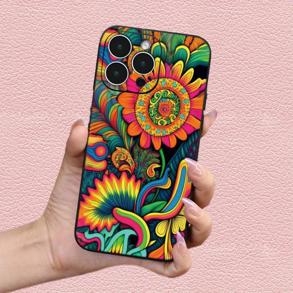 

Colorful Rainbow Sunflower Printed Phone Case For 15 14 13 12 11 Xs Xr X 7 8 Plus Pro Max Mini