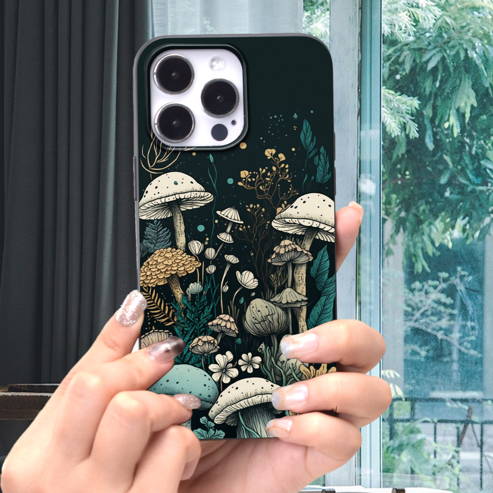 

Simple Mushroom Print Phone Case Suitable For 15 14 13 12 11 Xs Xr X 7 8 Plus Pro Max Mini