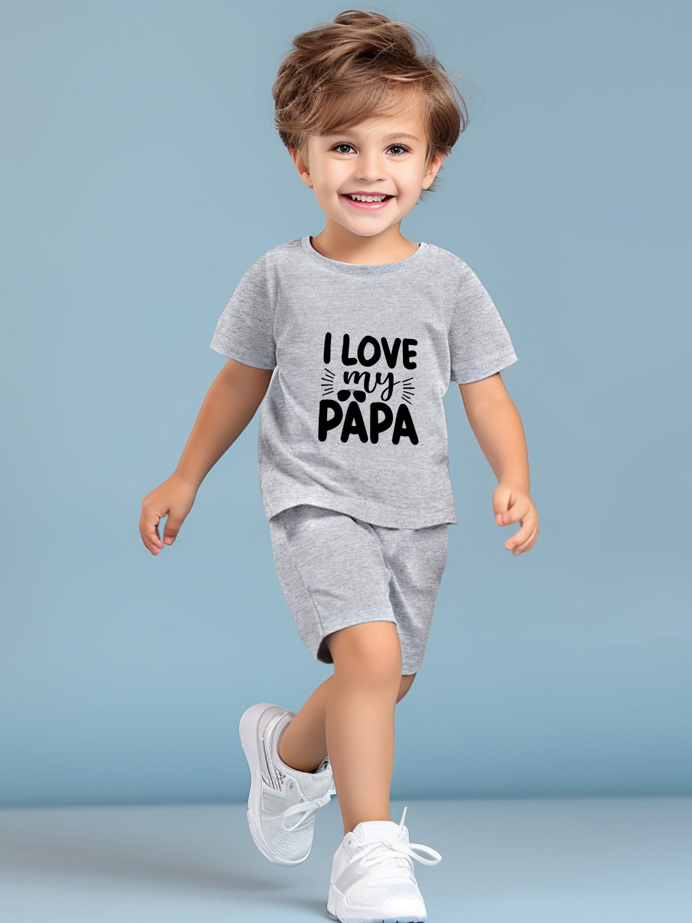 Raglan T-Shirt for Kids – I Love Papa & Mama – Yellow & White