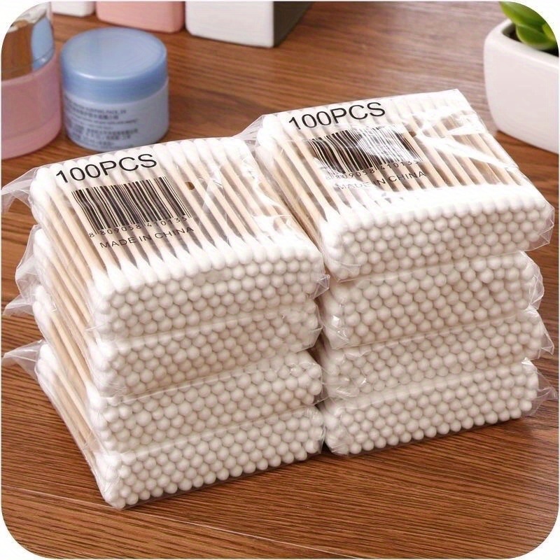 Frcolor Lot de 500 cotons-tiges jetables à double pointe en coton avec  bâton en papier pour le nettoyage des oreilles (couleurs mélangées) :  : Beauté