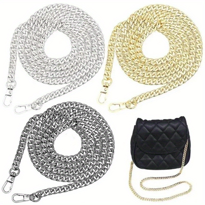 

120cm Metal Aluminum Bag Chain Replacement Parts For Handwoven Shoulder Handbag Diy Handmade Detachable Straps Versatile Fashion Accessories