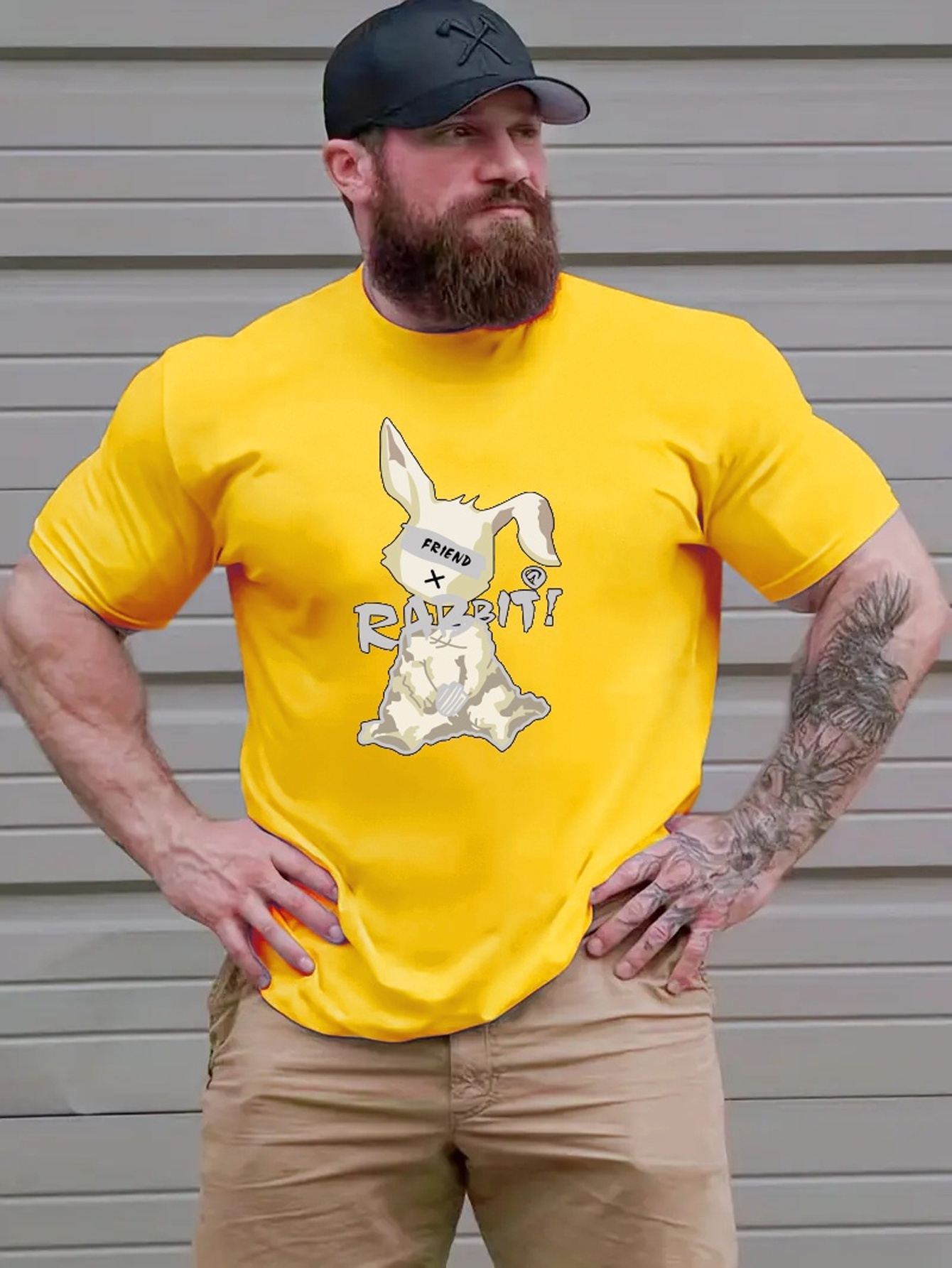 Plus Size Men S Anime Rabbit Graphic Print T Shirt Outdoor Temu Canada