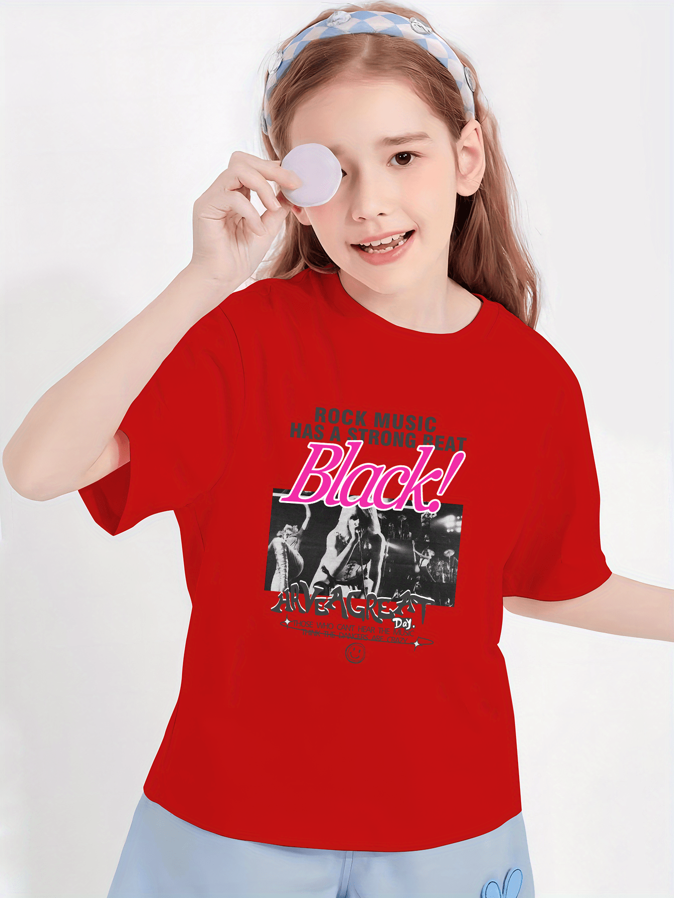 Rock Music Print T Shirt Tees Kids Girls Casual Short Sleeve - Temu