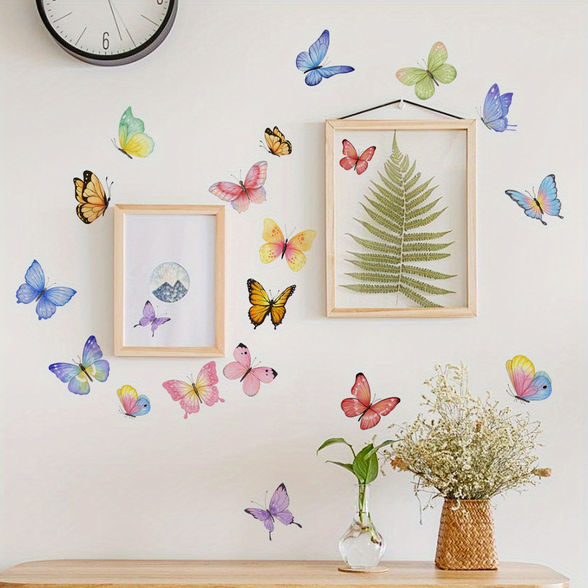 

20pcs/set Colorful Butterfly Wall Stickers, Easy To Apply And Remove, Self-adhesive Decals, Home Decoration Diy Wall Art Decals