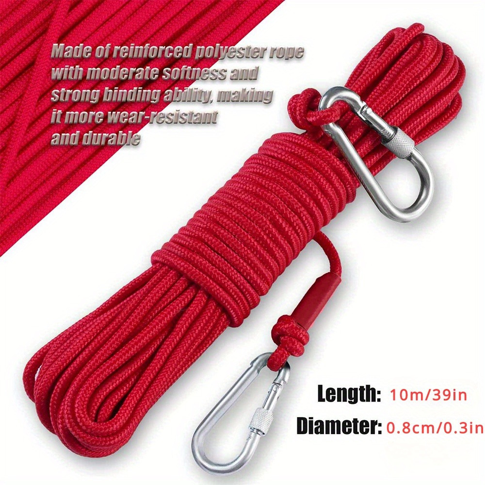 1pc Grappling Hook With 10.0meter Nylon Rope - Heavy-Duty Gear For Magnet  Fishing, Tree Limb Removal, Includes Double Carabiner For Maximum