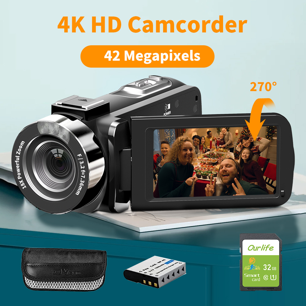 18X Zoom Numérique Appareil Photo Caméra Vidéo 4K Caméscope - Temu