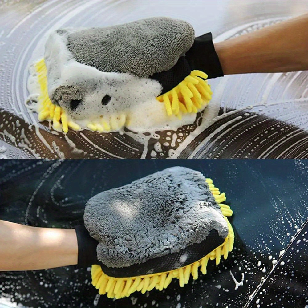 

1pc Car Wash Glove Coral Mitt Soft Anti-scratch For Car Wash Multifunction Thick Cleaning Glove Car Wax Detailing Wash Glove