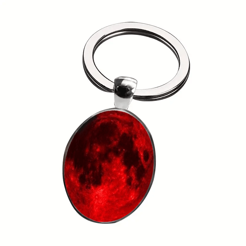 Red Moon Keychain Blood Moon Keychain Full Moon Keychain 