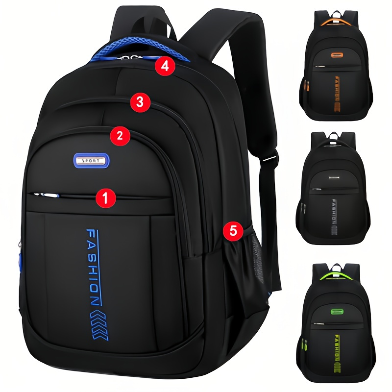 TEMU 1pc Waterproof Large Capacity Backpack, College Students School Bag, Computer Storage Backpack, Casual Travel Backpack