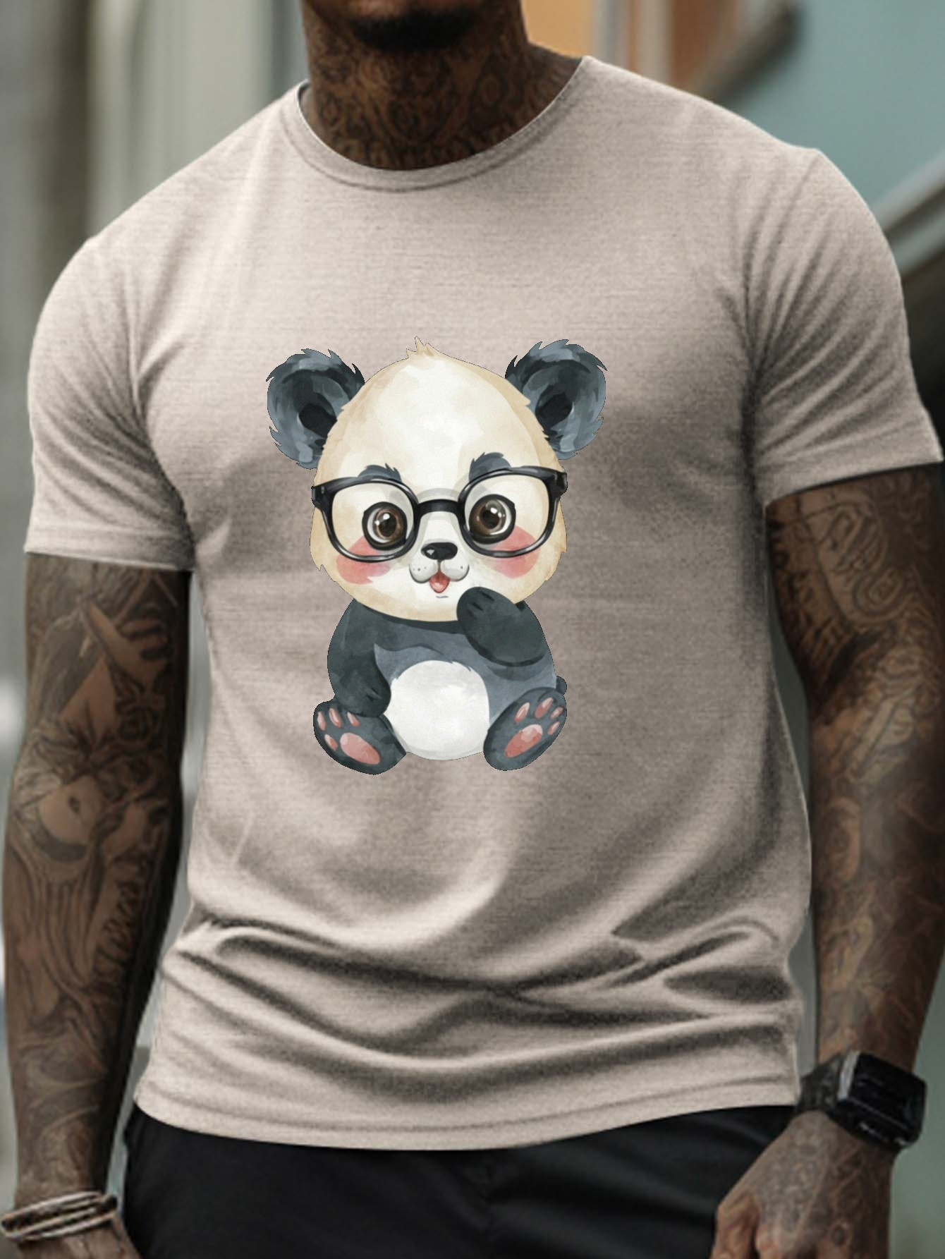 Plus Size Men's Cute Anime Panda Graphic Print T shirt - Temu Philippines