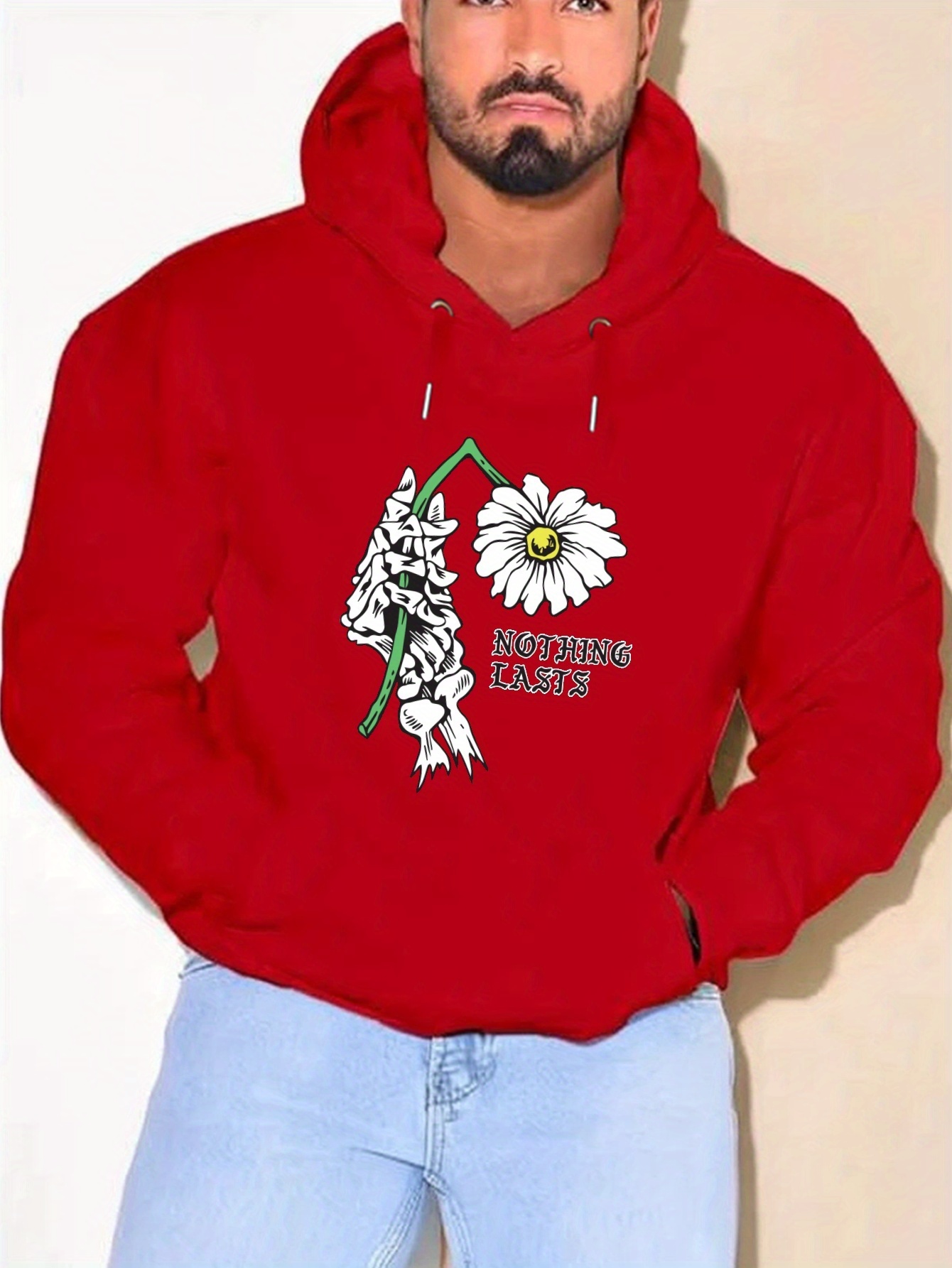 flower print plus size men's long sleeve hoodie pocket Temu Bahrain