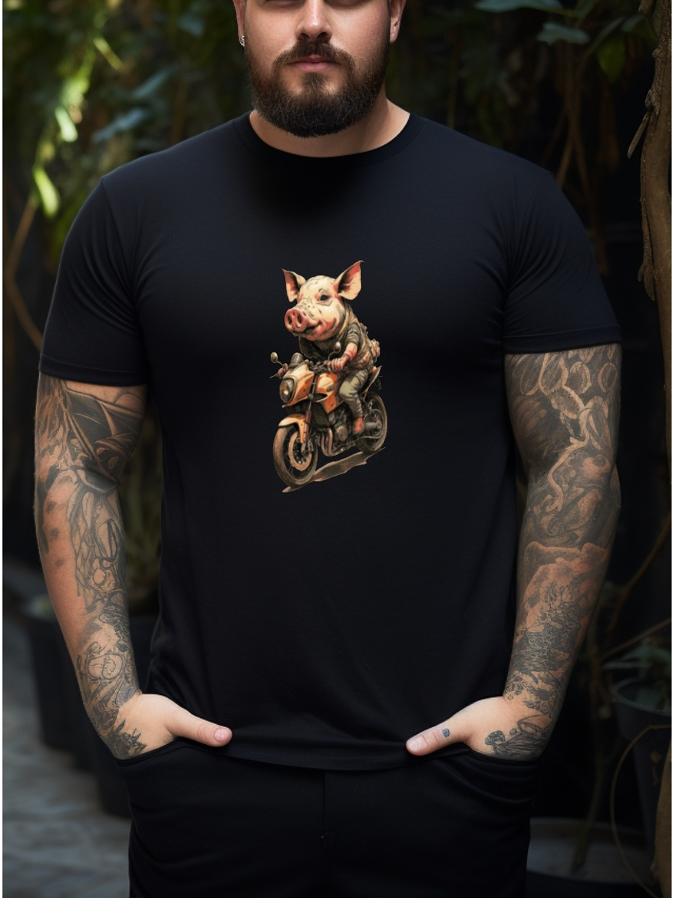 Plus Size Men's Funny Pig Tees 3d Print Realistic Graphic T - Temu