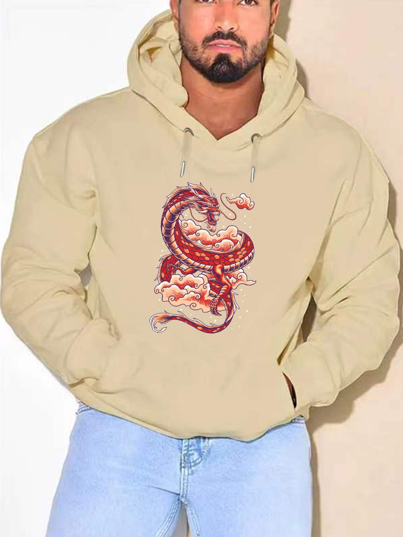 Kame House And Summoned Dragon Hooded Unisex Men Ladies Long Sleeve