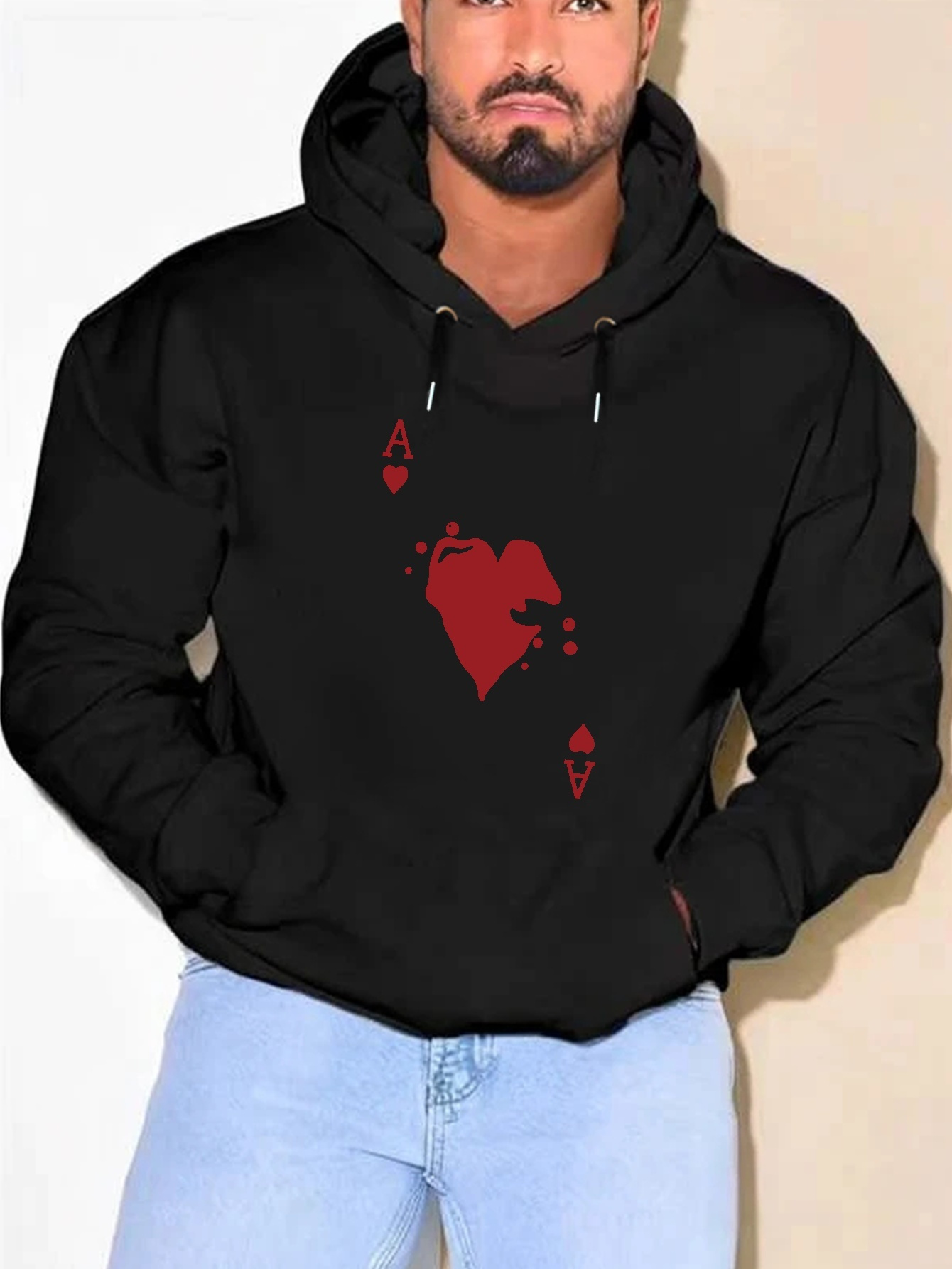 Plus Size Creative Poker Illustration Print Hoodie Cool Temu Ireland