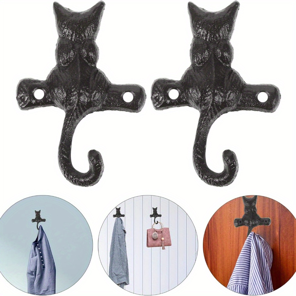 Cute Cat Pattern Adhesive Door Hooks Decorative Wall Hooks - Temu United  Kingdom