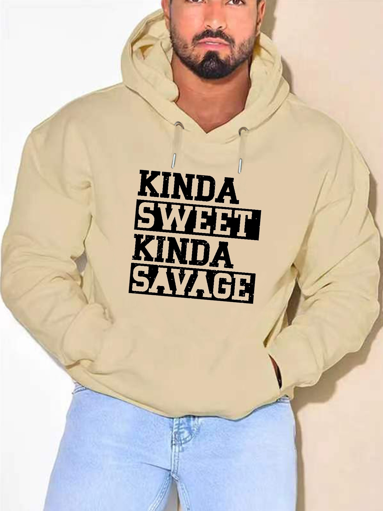 men's cozy plush hooded sweater sweet savage