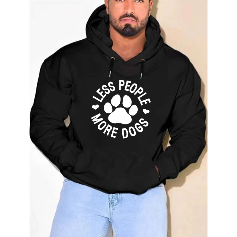 

Plus Size More Dogs Print Hoodie, Cool Hoodies For Men, Men's Casual Graphic Design Hooded Sweatshirt Streetwear For Winter Fall, Men's Clothing