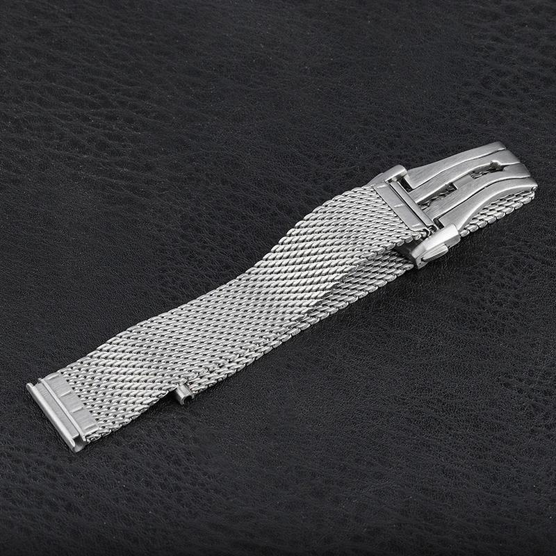 Stainless Steel Mesh Watchband Folding Clasp Strap Bracelet for