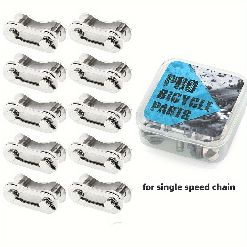

10pcs Mountain Bike Electroplated Chain Magic Buckle, 8/9/10/11/24/27/12 Speed Chain Quick Release Buckle Boxed