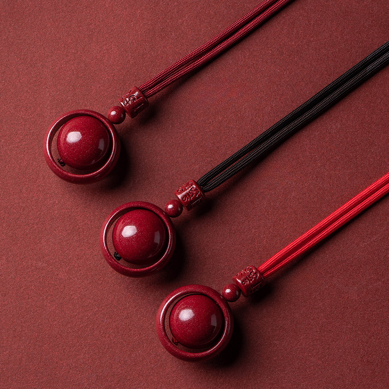 Natural Raw Ore Cinnabar Pendant Necklace, Versatile