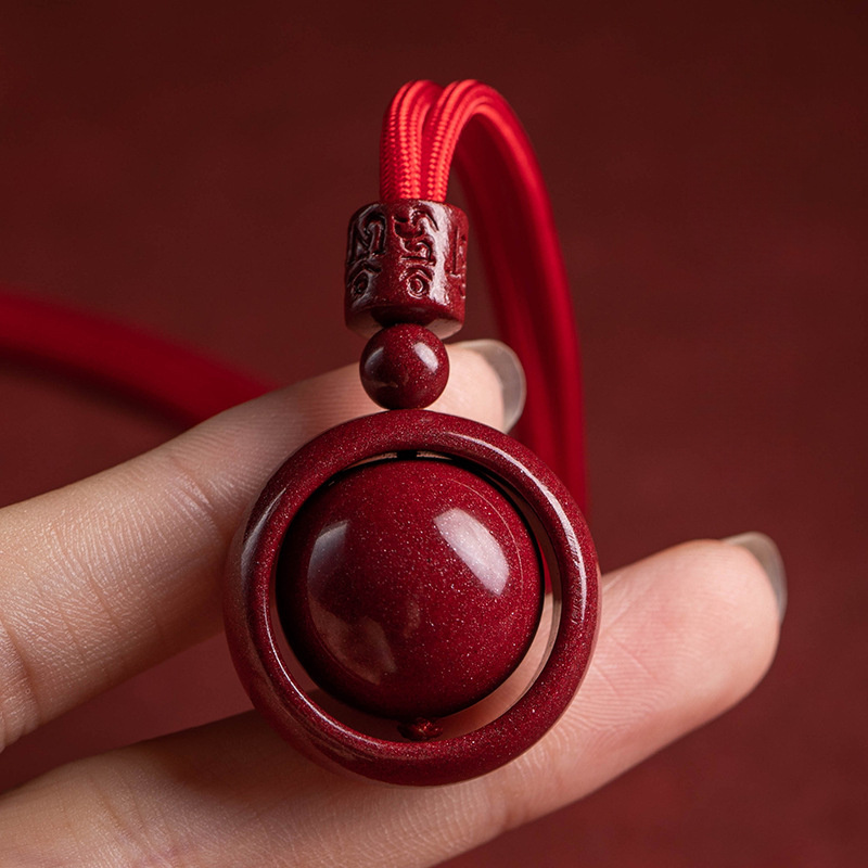 Natural Raw Ore Cinnabar Pendant Necklace, Versatile