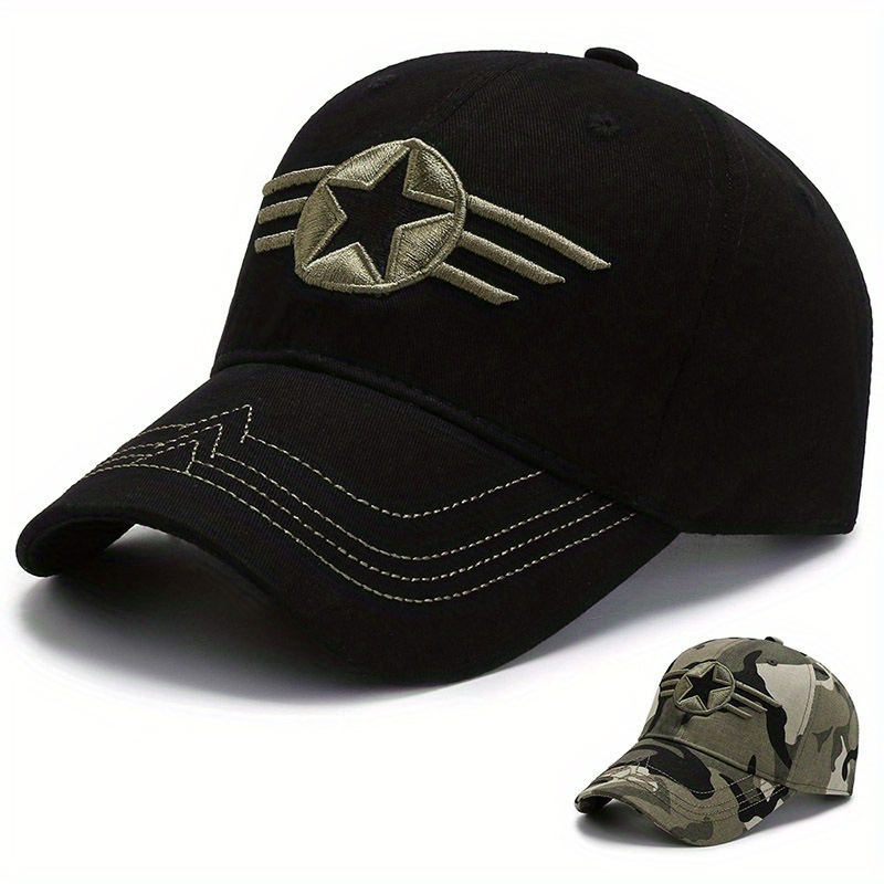 bordado negro para hombre logo bordado gorra militar