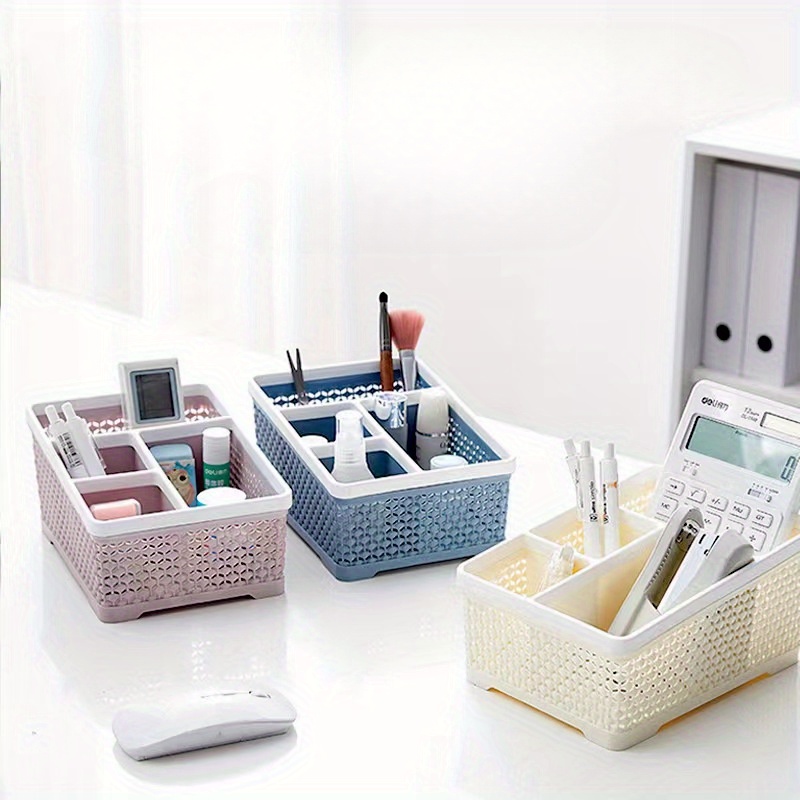 Plastic Storage Basket Rectangular Storage Basket Desktop - Temu