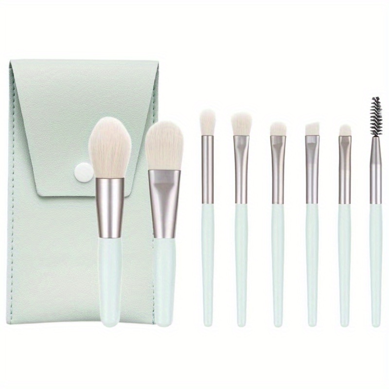 8 Pzas. Set Brochas Maquillaje Estuche Portátil Profesional - Temu