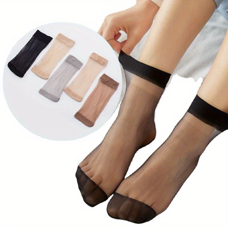 Simple Sheer Socks Breathable Lightweight Tube Socks - Temu Canada